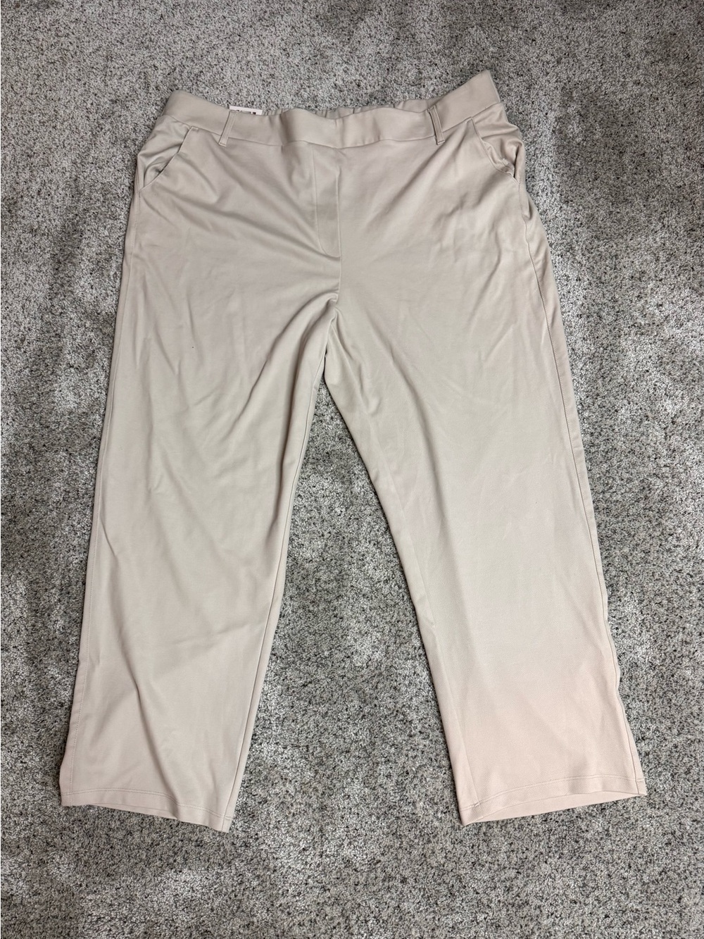 32 Degrees COOL women’s Beige XXL Casual Pants Elastic Waist Pockets tan capri